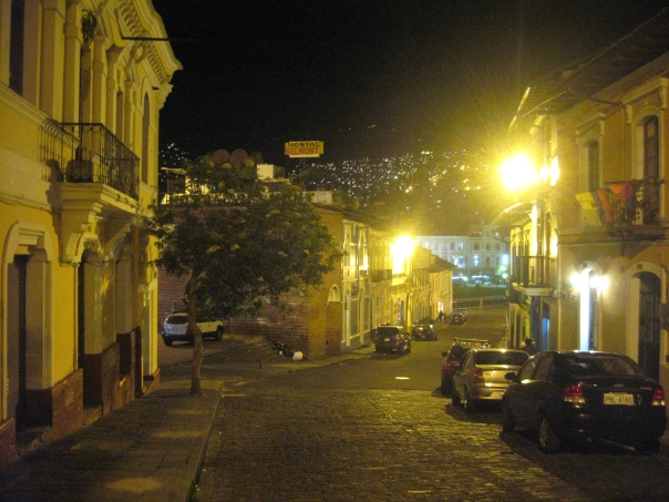 Arriving in Quito at night, we ended up staying in a hostel 15 feet to the right from where this was taken.